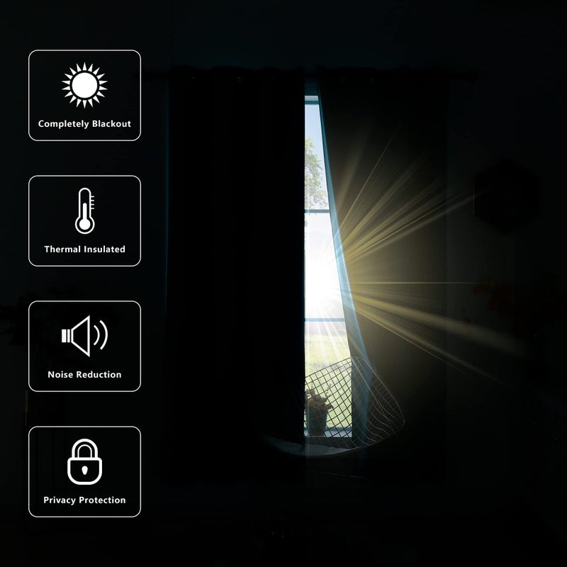 KOUFALL Cream Beige Bay Window Curtains Drapes for Living Room 63 Inch Length 2 Panels 60% Blackout Sound Dampening Curtains for Windows Bedroom Dining Room,Off White Ivory - Image 5